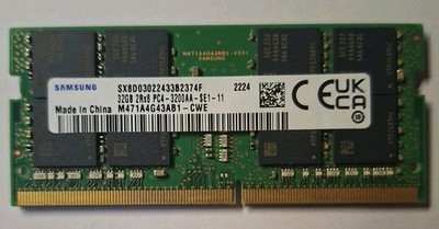 Samsung 32GB DDR4 SO-DIMM SODIMM Modellnummer: M471A4G43AB1-CWE