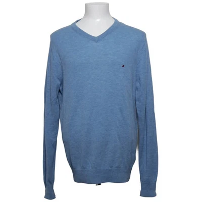Tommy Hilfiger, pull, taille : XL, bleu, laine, unicolore, tricot fin #2sB - Photo 1/4