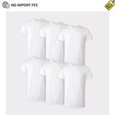 Hanes Men's White Crew T-Shirt Undershirts Value Pack 6 Pack - Size L