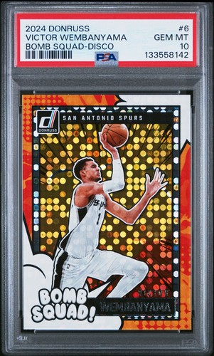 2024 PANINI DONRUSS BOMB SQUAD VICTOR WEMBANYAMA BOMB SQUAD-DISCO PSA 10 Low POP