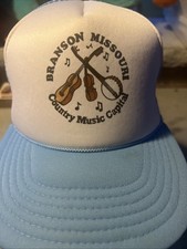 Vintage Branson, Missouri Mesh Snapback Trucker Hat Country Music Blue White