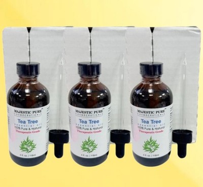 MAJESTIC PURE TEA TREE ESSENTIAL OIL 100% PURE 4 OZ BOXED LOT OF 3