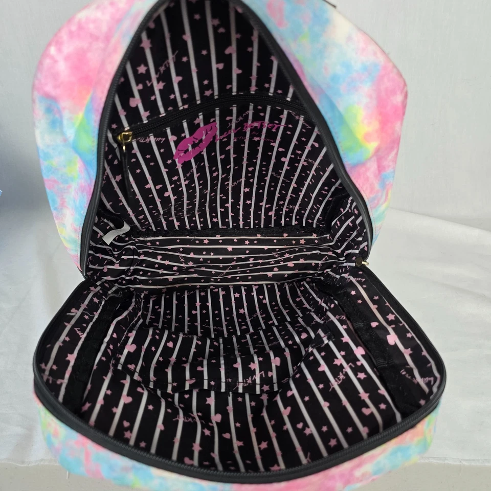 Mochila Floral Betsey Johnson Rosa Azul 14" x 10" x 4" Foto 4 de 4