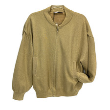 NEW Zara Bomber Jacket Women s Size Small Gold Shimmer Full Zip NWT Retail 89