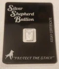 Serialized 1 Gram Silver Bar in Assay Silver Shepherd Bullion - Dog Lovers