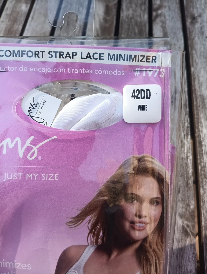 Just My Size Bra 42DD White Minimizes Bustline Wirefree New - Image 2 of 4
