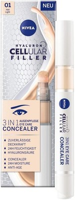 NIVEA Hyaluron Cellular Filler 3IN1 Augenpflege 4 g (1er Pack), Hell 
