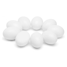 SallyFashion Wooden Fake Eggs for 2.3 inch X 1.5 inch, 9 Pcs -White Color