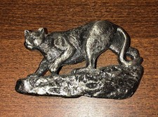 Vintage 1993 Great American Products Pewter Cougar Cat Mountain Lion Belt Buckle