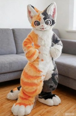 Long Fur Husky Dog Fox Mascot Costume Fursuit Halloween Suit Cosplay