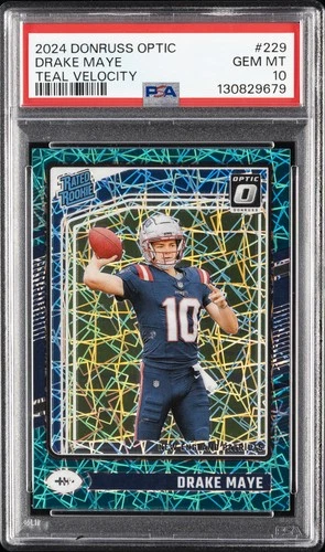 2024 PANINI DONRUSS OPTIC TEAL VELOCITY #229 DRAKE MAYE ROOKIE RC PSA 10