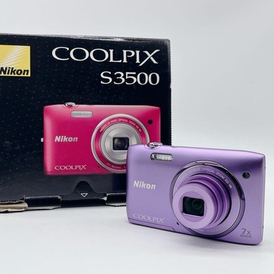 NIKON COOLPIX S3500 Purple Compact Digital Camera Tested Working Accessories