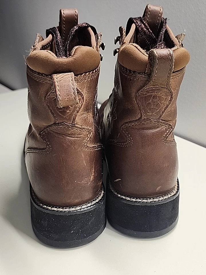 Ariat Women’s Leather Lace Up Roper Western Work Boots Brown Size 8B 16304 - Image 4 of 4