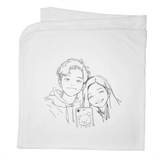 'Couple Selfie' Cotton Baby Blanket / Shawl BY00045148 
