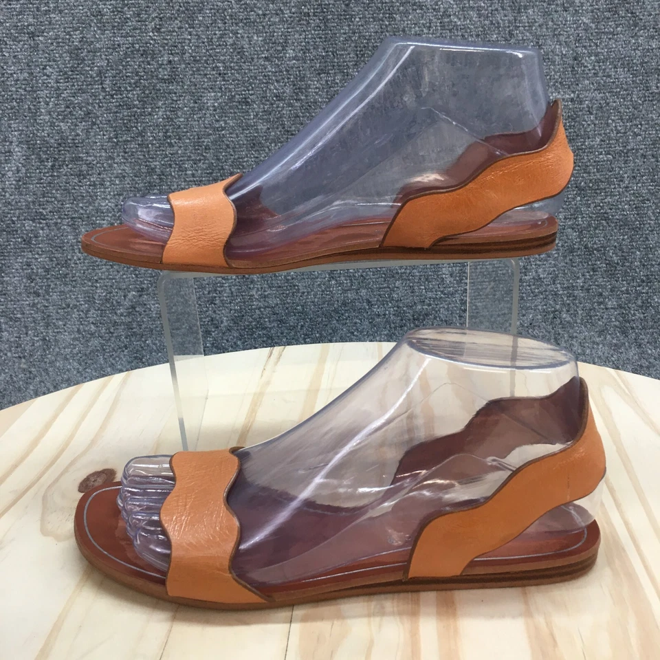 Sandalia Zara Mujer 36 Marrón Colección Básica Correa al Tobillo Sin Cordones Cuero Informal Foto 2 de 4