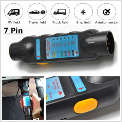 Trailer 7 Pin LED light Wiring Circuit Tester Cable Plug Socket Car Caravan RV