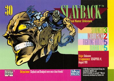 SLAYBACK / 1993 Marvel Universe Series 4 (SkyBox) BASE Trading
