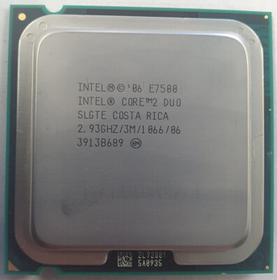 Intel Core 2 Duo E7500 CPU 2.93 GHz 3MB Cache 1066 MHz FSB Socket 775 SLGTE