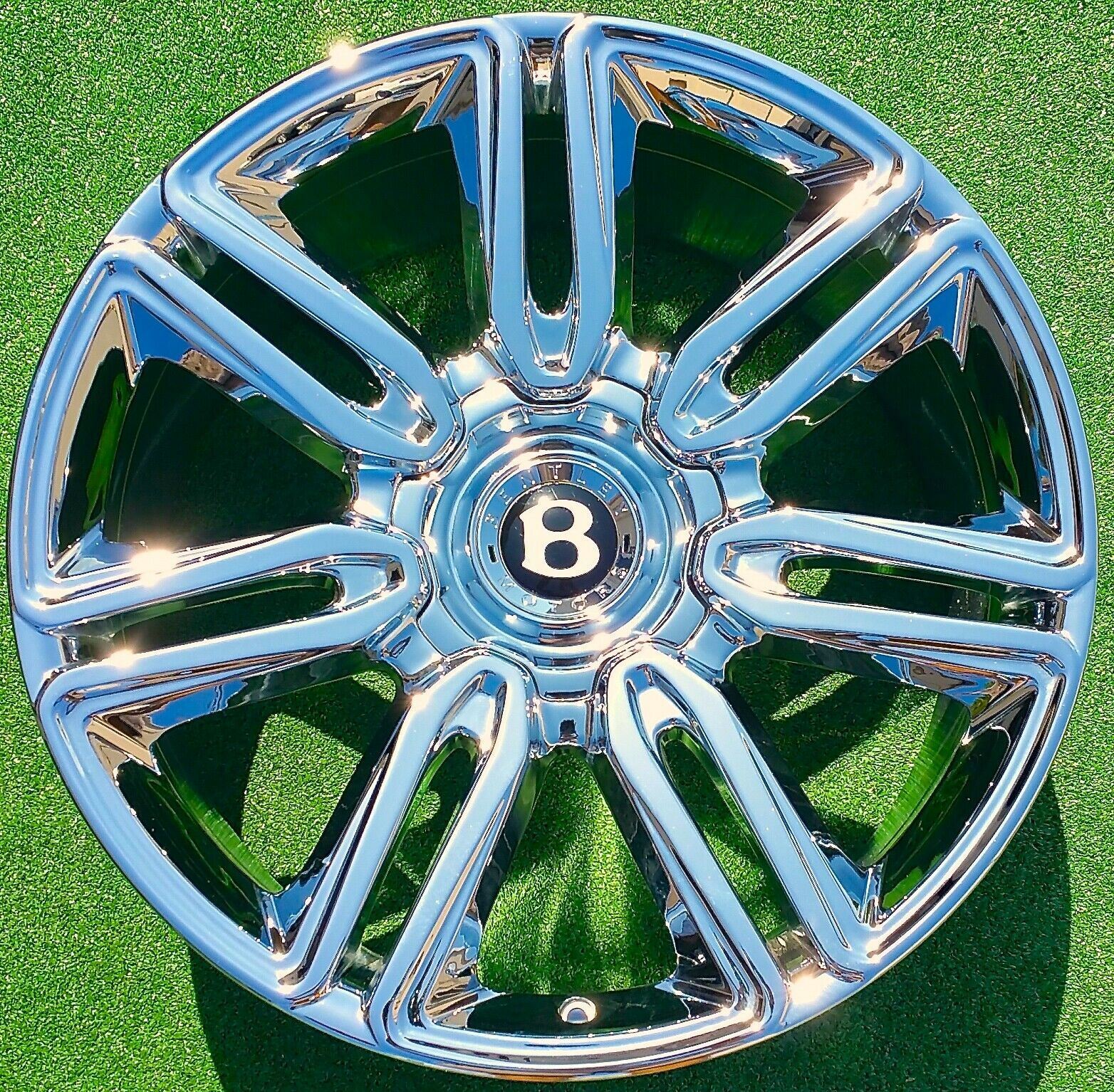 Chrome Factory Bentley Wheels 21 inch Continental OEM Flying Spur 7 Twin Spoke