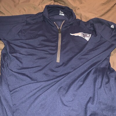 New England Patriots Men's Pullover Blue Med New Era 1/4 Zip Team Apparel L 