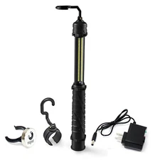 Rechargeable Cordless 60 SMD LED Work Light Magnetic 350 Lumens Swivel Hooks