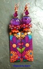 Purple & Fuchsia Earrings Flower Fun Handmade earrings  Colorful Flowers Retro — photo 2