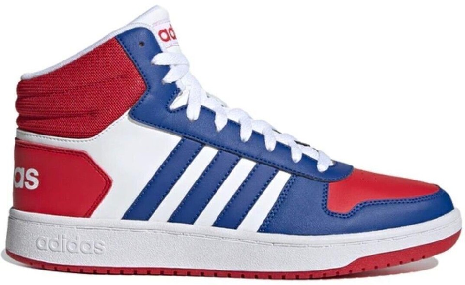 Adidas Hoops 2.0 Mid White Blue Red for sale | eBay