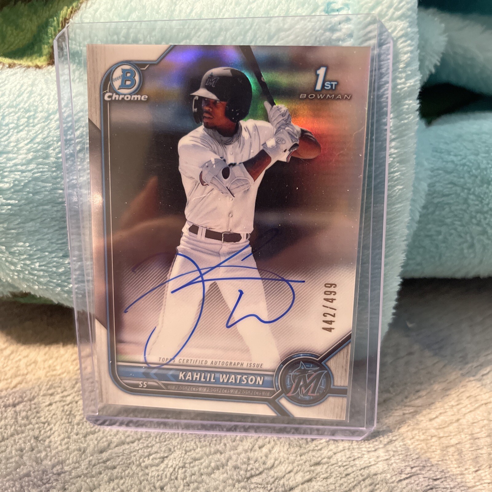2022 Bowman Chrome Kahlil Watson Refractor Auto /499 1st Bowman