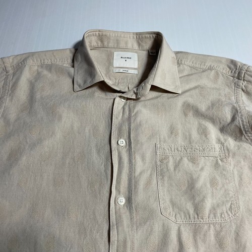 Camisa Billy Reid Beige Bordada Floral Palma Ltwt Algodón M (corta)* - Imagen 4 de 15