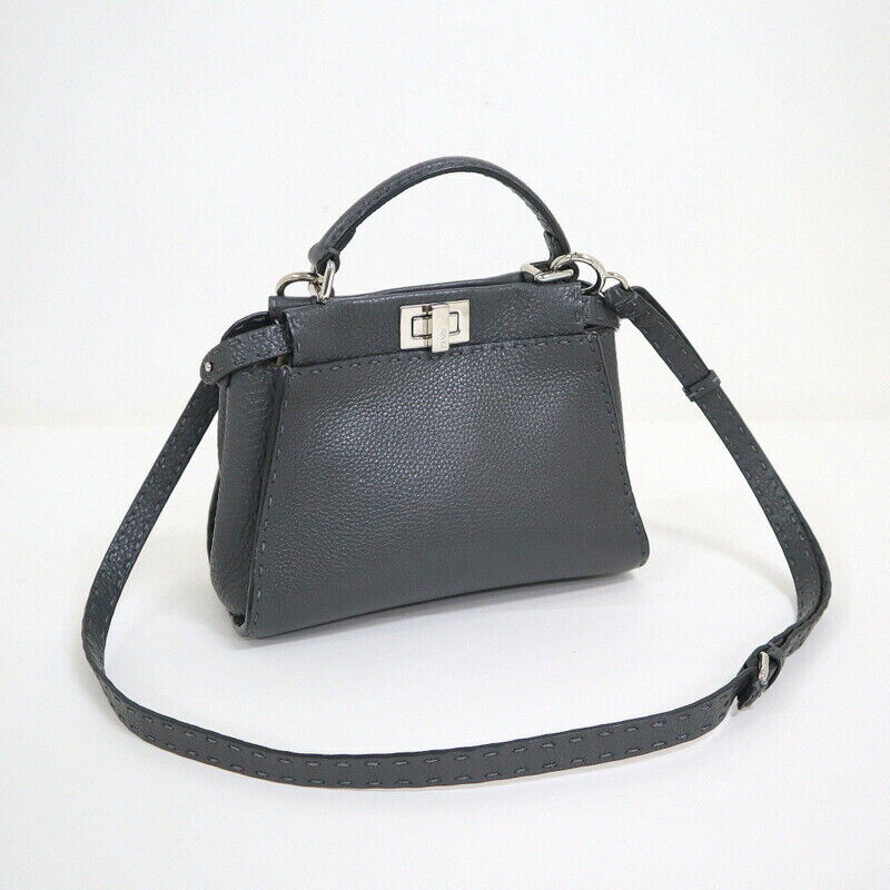 Fendi Peekaboo Mini Selleria Leather Gray /Kt11632Ng | eBay Fendi Peekaboo Mini Selleria Leather Gray /Kt11632Ng | eBay