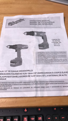 Milwaukee Power Plus 1/2'' Driver Drill 0512-21 Manual FREE Shipping 