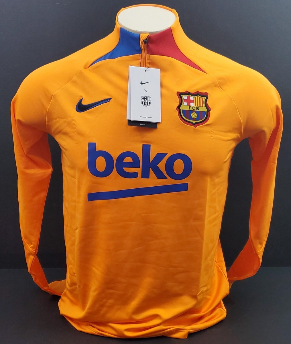 Nike FC Barcelona ハーフジップジャージ M オレンジ Nike FC Barcelona Strike Drill Top 21/22, Orange/Red/Navy