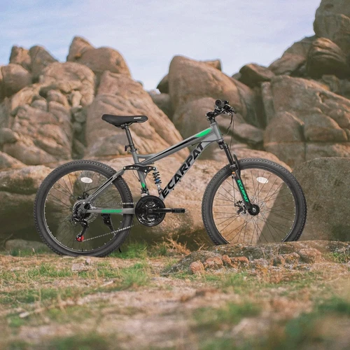 Mountain Bike Full Suspension 21-Speeds Men Women Sport Bicycles 24/26/27.5 Inch - Picture 11 of 38