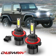 For Jeep Wrangler 2010-2017 2018 LED Headlight Bulbs 6000K White Combo 9008/H13