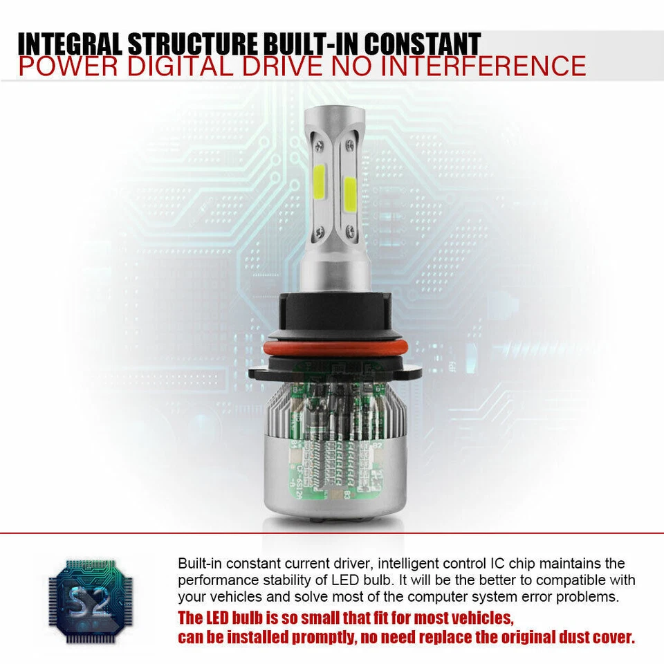 Combo de faros antiniebla altos/bajos 6000K 4 piezas LED para Dodge Durango 1998-2000 Foto 4 de 4