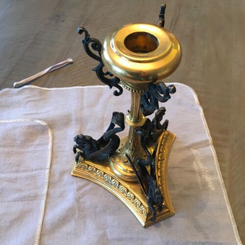 Antique FRENCH 19th C. Gilt Bronze Ormolu Hippocampus candle stick Thomire - Picture 1 of 12