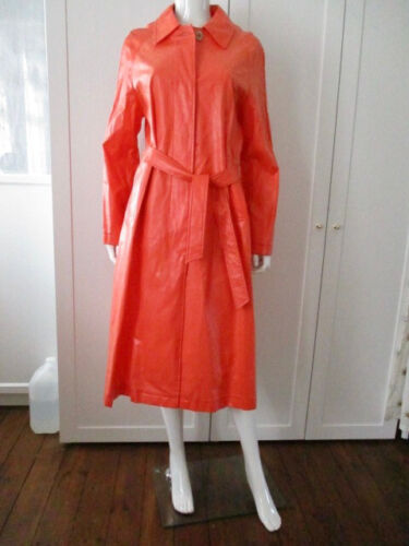 NINA RICCI "Evolution" Brilliant Orange Rain Coat NWT Size:S MADE IN FRANCE - Picture 1 of 19