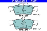 Ate 13.0470-9001.2 Bremsbelagsatz, Scheibenbremse Hinterachse FÜR MERCEDES-BENZ