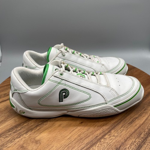 Piloti Prototipo GT Driving Shoes Mens Size 8 White Green Leather Comfort