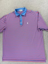 Peter Millar Summer Comfort Performance S/S Golf Polo Shirt Men's XL Blue/Pink
