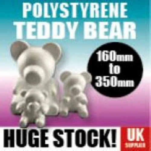LIFESTYLE CHECKOUT TWO PACK POLYSTYRENE SOLID TEDDY BEARS Valentine Gift Decoration - Various Sizes