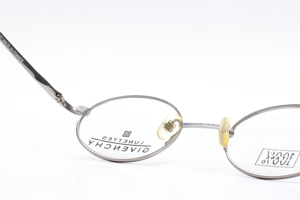Gafas Givenchy Lunettes 1083 01 de metal plateado vintage de lujo Francia 46-21 mm Foto 4 de 4