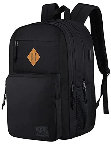 Mochilas escolares para adolescentes Hombres Moda Laptop School Black