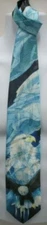 Bergamo Collection Tie, Blue with Eagles, Classic Length, 100% Silk