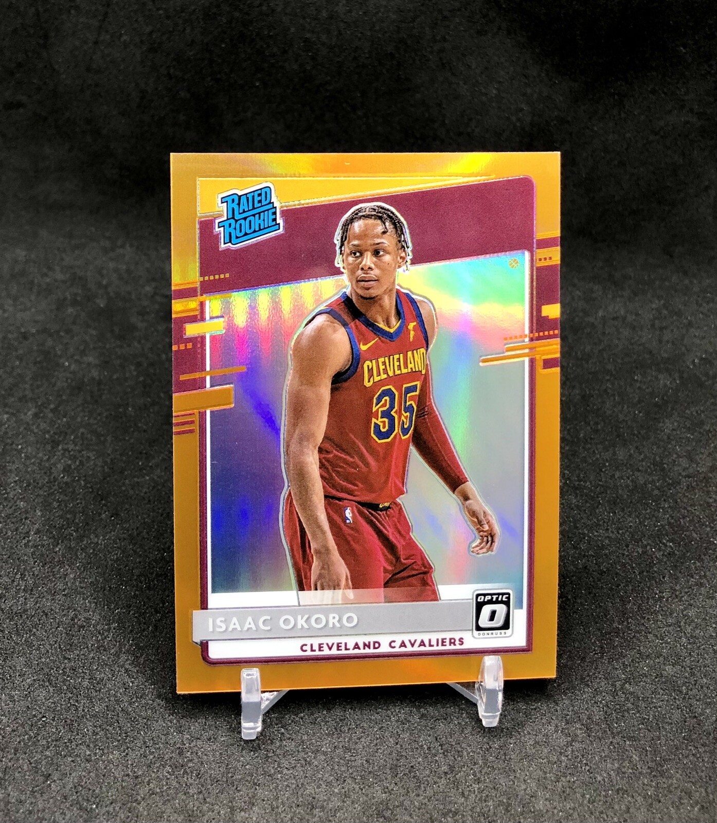 2020-21 Optic Isaac Okoro RATED ROOKIE /199 ORANGE PRIZM SP RC No. 155 “ICE” 🧊