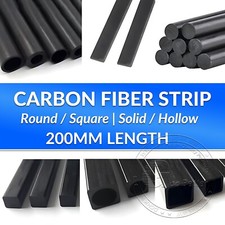200mm Carbon Fiber Strip Solid Rod Round Square Tube Flat Bar Shaft RC Airplane