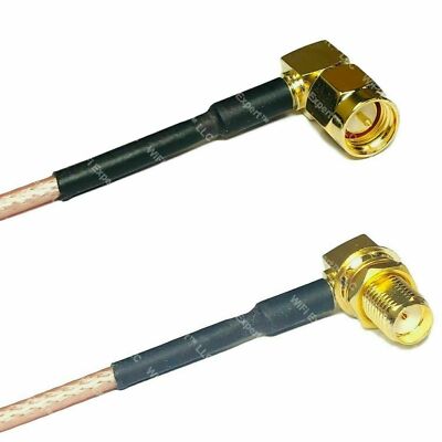 RG316DS SMA MALE ANGLE to SMA FEMALE BULKHEAD ANGLE Coaxial RF Pigtail Cable USA