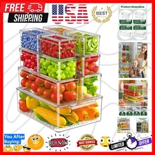 Durable Clear Plastic Fruit and Vegetable Storage Containers - 11 Pack Set