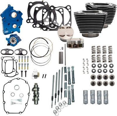 S&S 128'' Water Cooled Power Pack with 550 Chain Drive Cam & Black Granite Finish