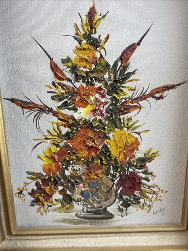 Beautiful Original Wood Framed Signed Oil On Canvas Floral Still Life Painting - Picture 4 of 5